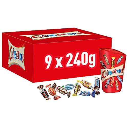 Celebrations Chocolate Box, Christmas Gifts, Chocolate Gift, 9 Boxes of 240g - £18 at checkout @ Amazon