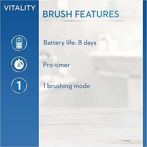 Oral-B Vitality Plus Electric Toothbrush, 1 Handle, 2 3D White Toothbrush Heads, 1 Mode with 2D Cleaning, 2 Pin UK Plug - £20 @ Amazon