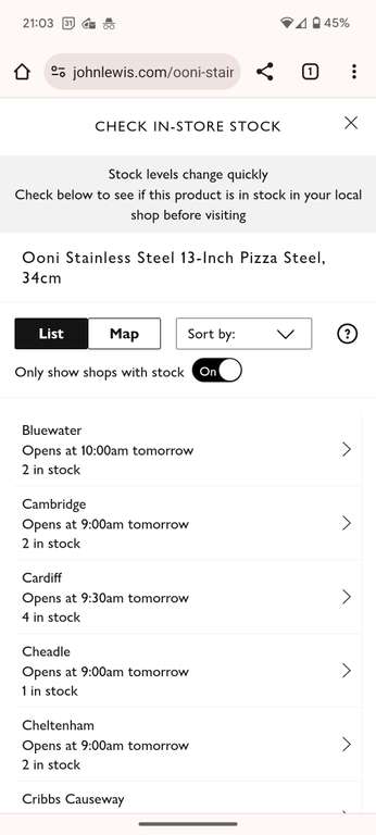 Ooni Stainless Steel 13-Inch Pizza Steel, 34cm (Cambridge)