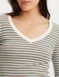 Levi's Women's Long-Sleeve V-Neck Baby Tee T-Shirt xs