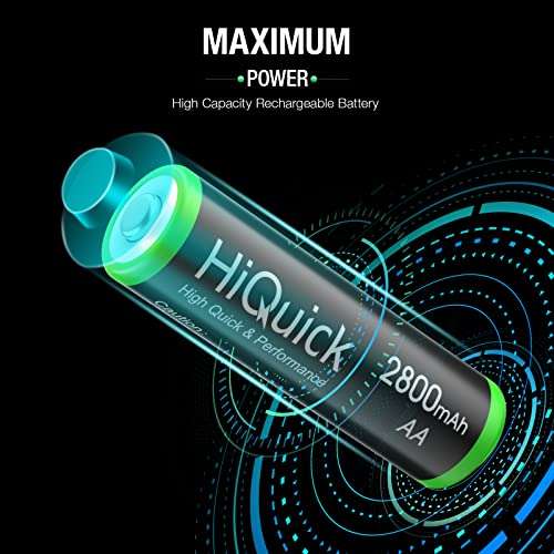 HiQuick 8pcs 2800mAh Ni-MH AA Rechargeable Batteries x8 £11.17 Dispatches from Amazon Sold by HiQuick - FAST