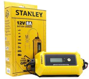 Stanley SXAE00026 12V 8A Car Battery Charger with Power Supply Mode and Maintainer - W/Code | Sold by Peach Sport