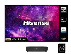 Hisense 90 Inch Laser 4K Ultra HD HDR Smart Projector TV with Freeview Play 90L5HTUKD and Screen DLT90-B - £1679.99 (Members Only) Costco