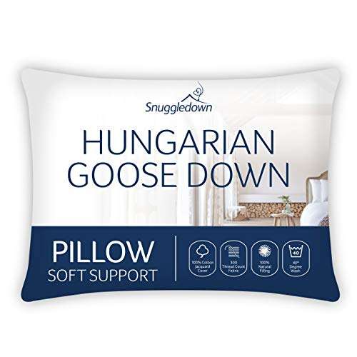Snuggledown Hungarian Goose Down White Pillow Soft Support Designed For Front Sleepers £32.50 @ Amazon