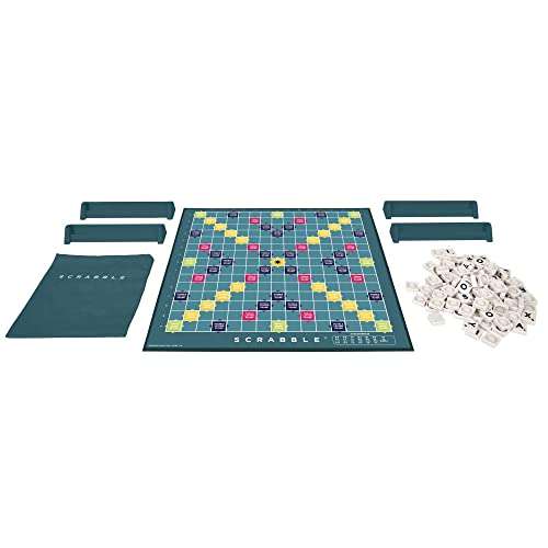 Scrabble Crossword - Classic Board Game - 100 Letter Tiles - 4 Racks - 1 Letter Bag - Instructions Included £10.99 @ Amazon