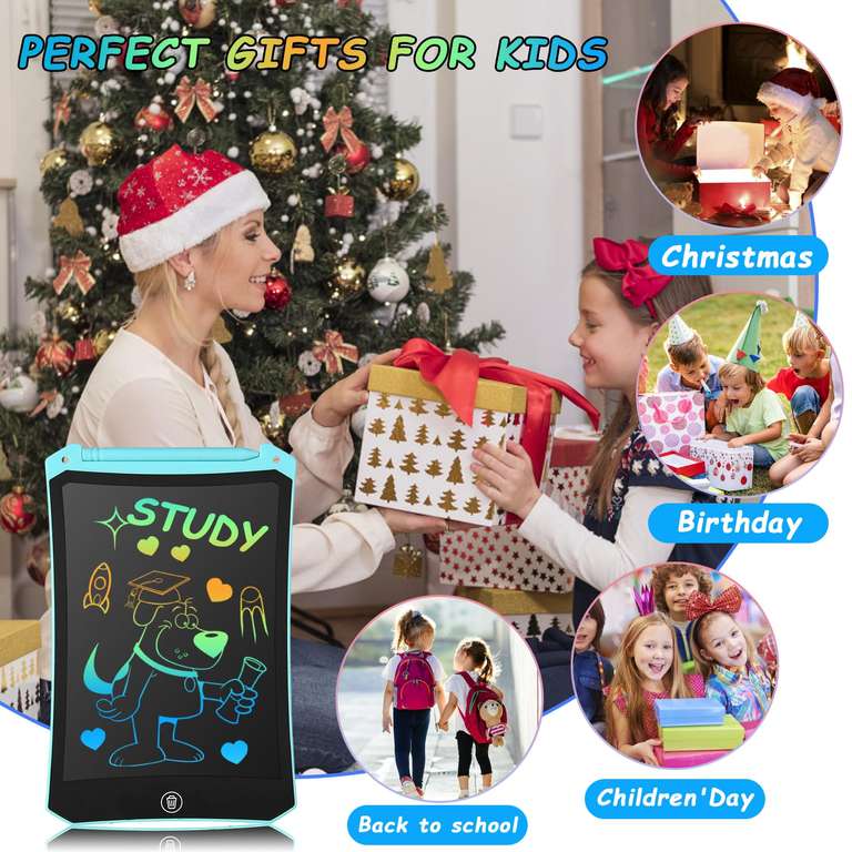 Cimetech Kids Toys, 2PCs LCD Writing Tablet Colorful Doodle Board Magnetic Drawing Pad - sold by cntorich02 (Prime Price)