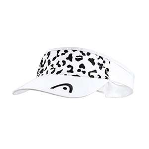 HEAD Pro Player Visor Leopard Tennis Cap, White Black, One Size