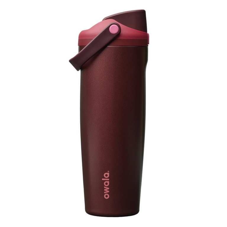Owala FreeSip Sway Stainless Steel Water Bottle, 890ml, Black Cherry