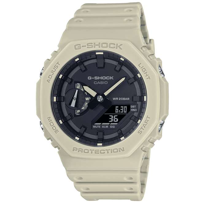 Men's Casio Casioak Cream Resin Alarm Chronograph Watch GA-2100-5AER - £59.95 @ Hillier Jewellers