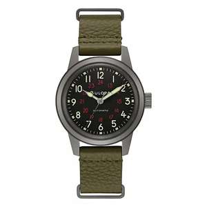 Bulova Military Hack Men's Green Leather Strap Watch £144 @ H Samuel