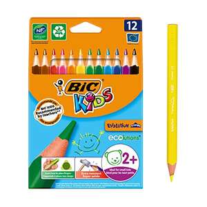 BIC Kids Evolution ECOlutions, Triangular Colouring Pencils, Ideal for School, Assorted, Pack of 12 - £2.10 (£2 on Sub & Save) @ Amazon