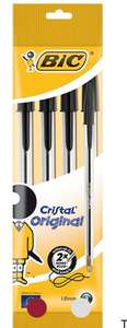 Bic Cristal Original BlackBallpoint Pens 4 pack 50p free Click and Collect @ Wilko
