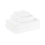 Amazon Basics Odour-Resistant, Textured Bath Towel Set, 6 Pieces, White