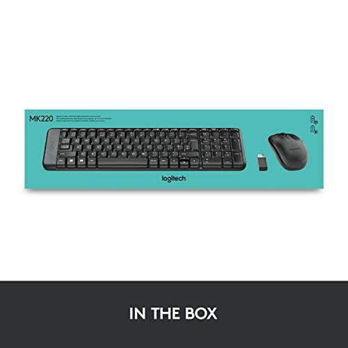 Logitech MK220 Compact Wireless Keyboard and Mouse Combo - £15.99 @ Amazon