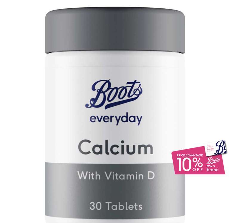 Boots Calcium + Vitamin D - 30 Tablets (£1.50 C&C)