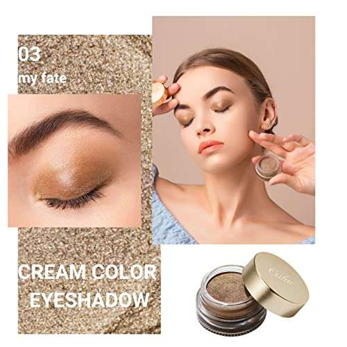 Oulac Gold Eyeshadow| Highly Pigmented Cream Eyeshadow | 12g (03) My Fate 0 - Oulac Cosmetics FBA