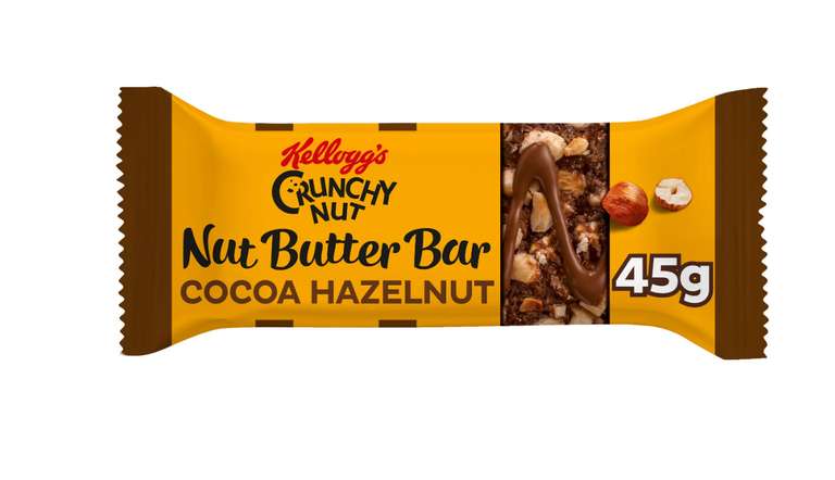 Kellogg's Crunchy Nut Butter Cocoa Hazelnut Single Snack Bar 45g £1.30 Sainsbury's (Free Via CheckoutSmart)