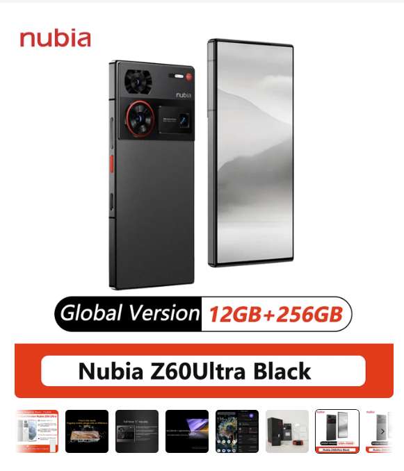 Global Version Nubia Z60 Ultra 5G 12GB/256GB (6.8-inch OLED, 120Hz, 6000mAh, Snapdragon 8 Gen3) Smartphone - Sold By Nubia FlagshipStore