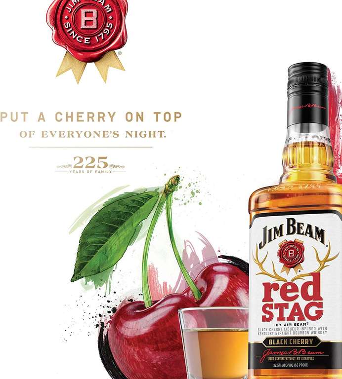 Jim Beam Red Stag Black Cherry Kentucky Bourbon Whiskey 70cl £12.99 @ Morrisons