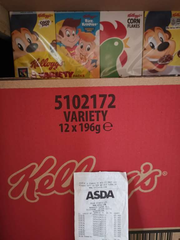 Kellogg's 8 Variety Cereal Pack 196g (+ £1 Back In Cashpot Rewards) - Accrington