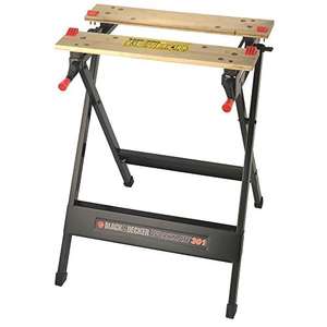 BLACK+DECKER Workmate, Work Bench Tool Stand Saw Horse Dual Clamping Crank, Heavy Duty Steel Frame, WM301 £20 @ Amazon