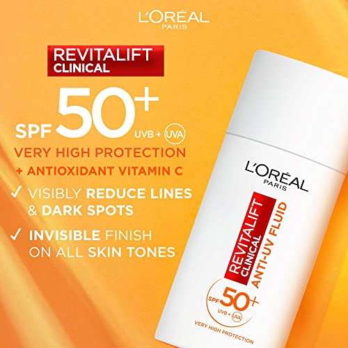 L'Oréal Paris Revitalift Clinical Vitamin C SPF 50+ Daily Anti-UV Fluid - £8.97 @ Amazon
