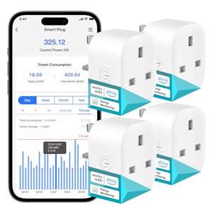4x Meross Smart Plugs with Energy Monitoring, Mini Smart WiFi Plug