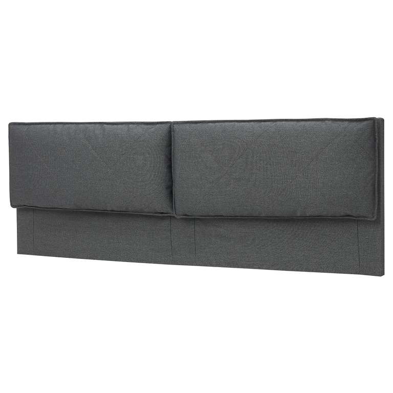 Malm Headboard cover with 2 pillows, Idekulla dark grey, Standard Double - £20 + Free Collection @ Ikea