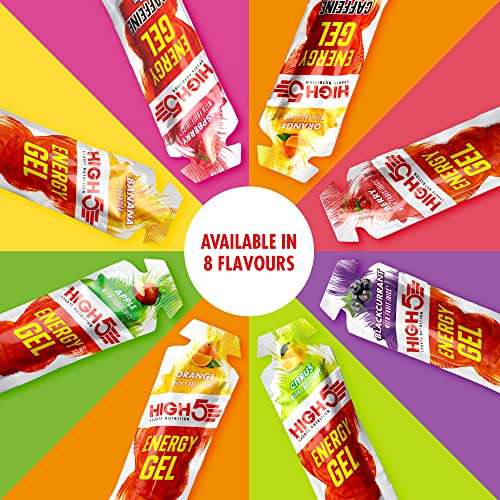 HIGH5 Energy Gel Quick Release Energy On The Go From Natural Fruit Juice (Blackcurrant, 20 x 40g) £9.35 or £8.42 Subscribe & Save @ Amazon