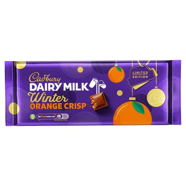 Cadbury Dairy Milk Winter Orange Crisp 360g Bars (Stock Dependant on Location)