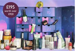 John Lewis Beauty Advent Calendar featuring 31 full and deluxe-size beauty products from Neom, Charlotte Tilbury, Clinique, and more