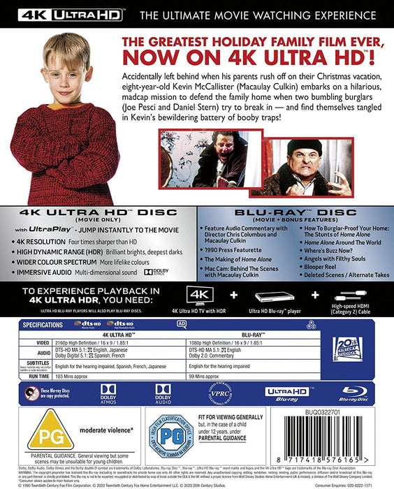 Home Alone - 4k Ultra-HD [Blu-ray] [2020] [Region Free] - £13.94 with code @ Rarewaves