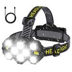 Head Torch Rechargeable – 2022 Upgraded 22000 Lumen Head Torches LED Super Bright Headlight - £15.88 - Sold by PLUSOEVER LIMITED / FBA