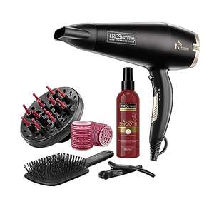 TRESemme Keratin Smooth 2200W Volume Shine Hair Dryer Gift Set, Diffuser Dryer, paddle brush, hair rollers