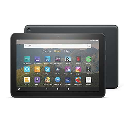Fire HD 8 Tablet, 8" HD display, 32 GB, Black - with Ads, designed for portable entertainment (2020 release) - £34.99 @ Amazon