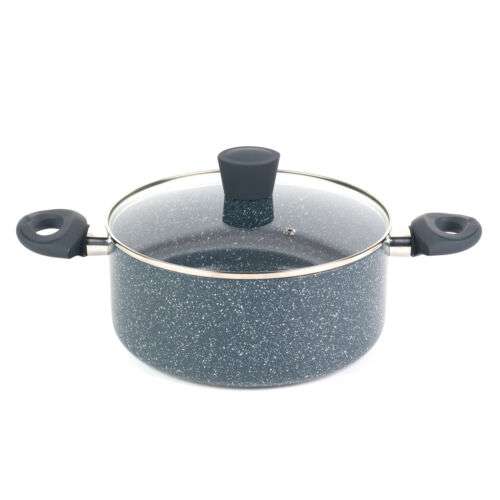 Russell Hobbs Stockpot Non-Stick Pan 24cm Induction Nightfall Stone Blue Marble - HomeOfBrands