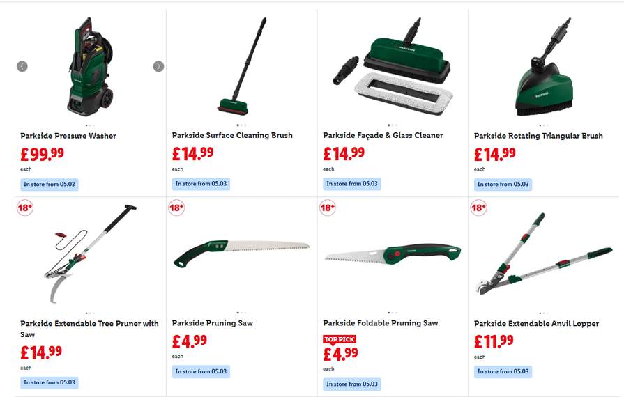 Garden Tool Deals at Lidl: Leaf Blower £54.99, Pressure Washer £99.99 ...