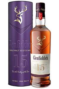 Glenfiddich 15 Year Old Single Malt Scotch Whisky with Limited Release Gift Tin, 70cl (Exclusive) - £39 @ Amazon