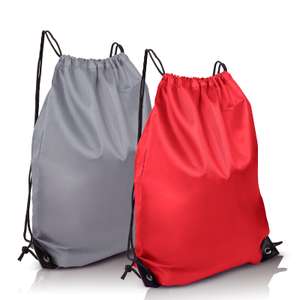 joyliveCY 2pk Drawstring Bags, School, Gym, Travel (Grey & Red) Sold By Rakodax-Store FBA