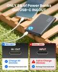 INIU Power Bank, Portable Charger 10000mAh Slimmest & Lightest High-Speed USB C Input & Output