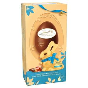 Lindt Gold Bunny Salted Caramel Milk Chocolate Easter Egg Medium, 195g -Contain Salted Caramel Gold Bunny - Easter Gift