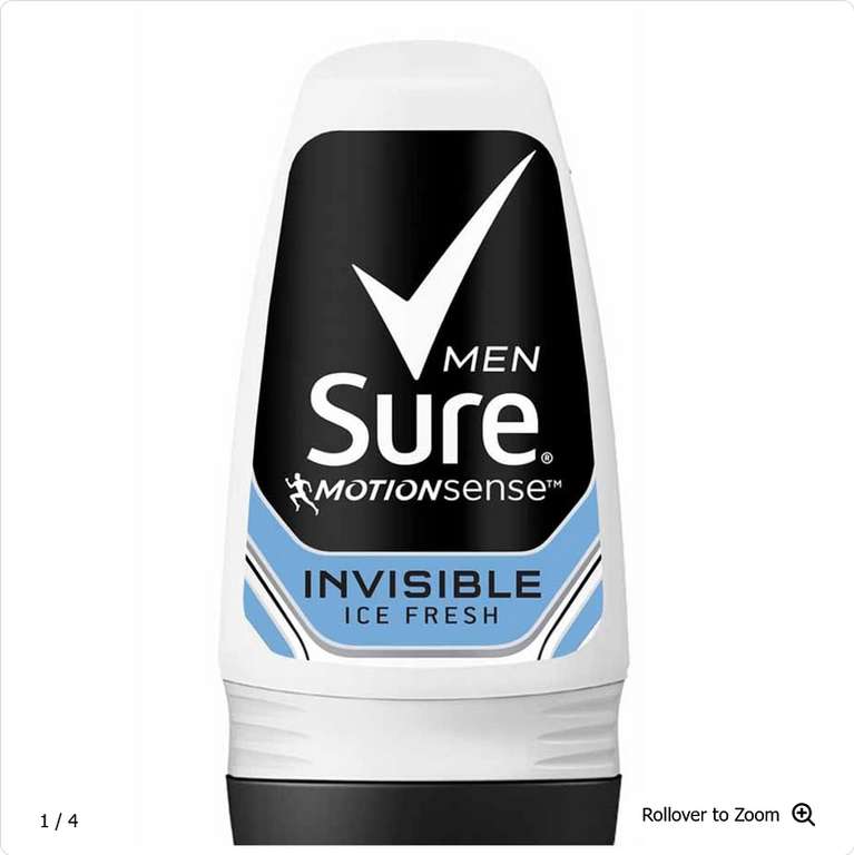 Sure For Men Invisible Ice Fresh Roll On Deodorant 50ml - £0.60 + Free Click & Collect @ Wilko