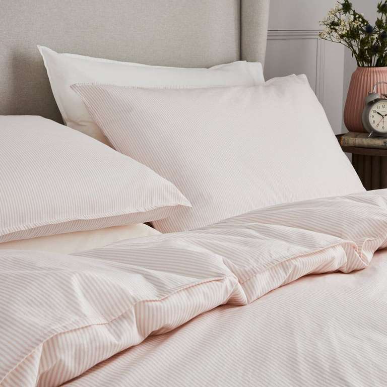 Rio Duvet Cover - 200 Thread Count - Washed Cotton - Pink Stripe