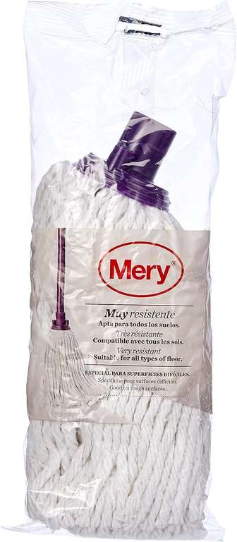 Mery Universal Cotton Mop, Recycled, White, Lilac, 25 cm