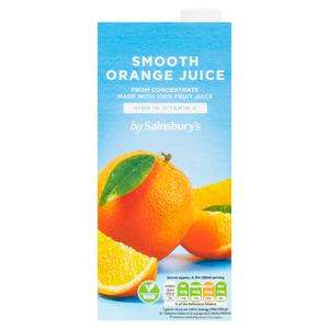 Smooth Orange Juice 1ltr 59p @ Sainsbury's Chiswick