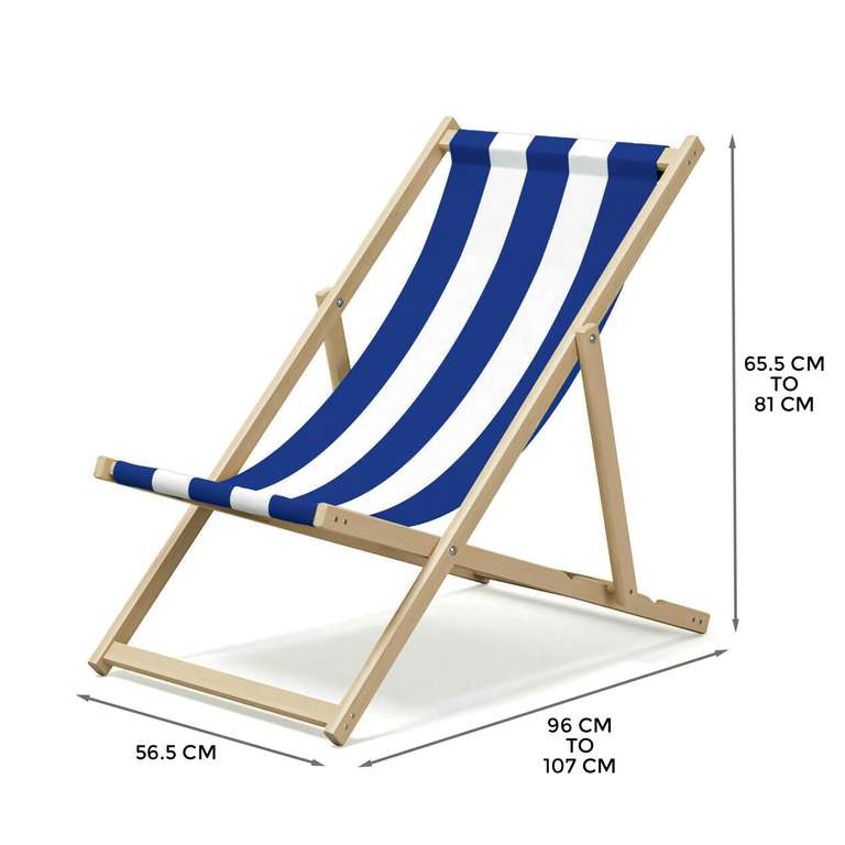 Adjustable Folding Wood Deck Chair - £17.99 Delivered @ Denny Shop