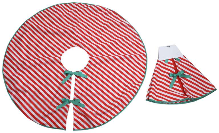 Candy Cane Striped Christmas Tree Skirt - 63cm Now £4.20 with Free Click and Collect @ Argos