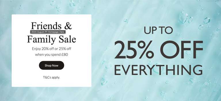 25% off when spending £80+ / 20% Off When Spending Less In The Friends & Family Sale - Examples In OP - Free Delivery When Spending £49