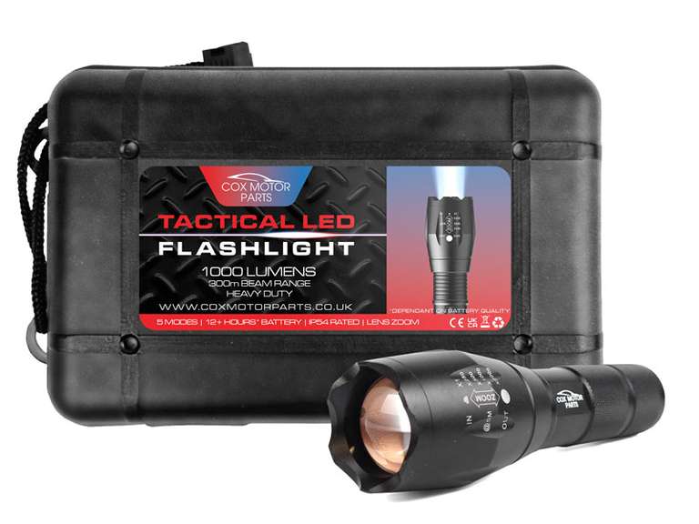 Cox Motor Parts Tactical Multifunctional Led Flashlight |1000 Lumen