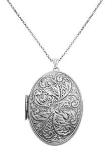 Moon & Back Silver Oval 2 Photo Locket Pendant Necklace for £34.99 click & collect @ Argos